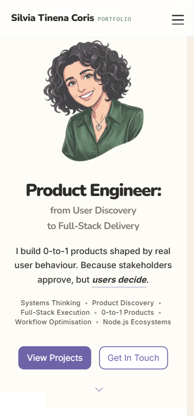 A portfolio designed to show both systems thinking and full-stack execution