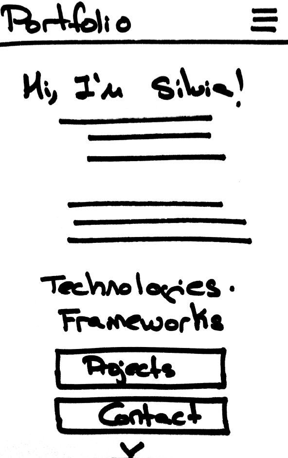 Mobile wireframe ensuring the project narrative worked on smaller screens